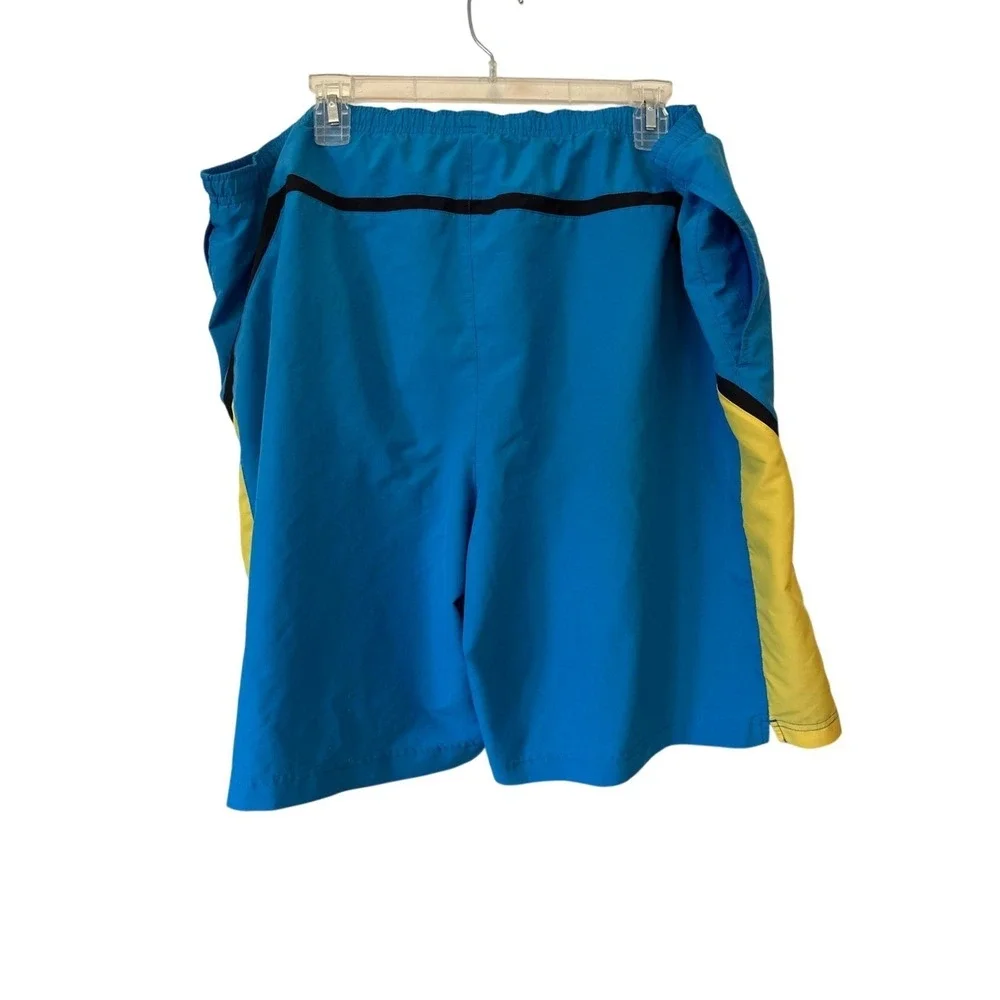 Under Armour Mens HeatGear Athletic Shorts Blue Yellow 2XL Running Training Gym‎